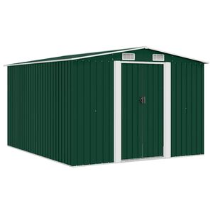 vidaXL Vrtno spremi&scaron;te 257 x 298 x 178 cm metalno zeleno