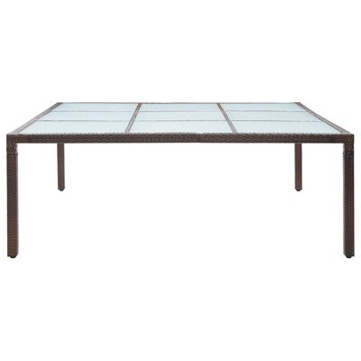 vidaXL Vrtni blagovaonski stol smeđi 200 x 200 x 74 cm od poliratana