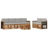 vidaXL Set vanjskih sofa s jastukom 7 pcs Prirodna i svjetlosiva