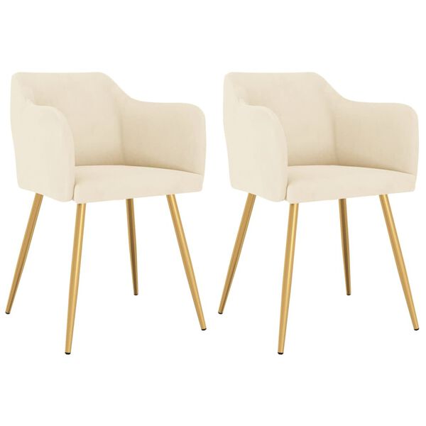 vidaXL Blagovaonske stolice 2 kom krem bar&scaron;unaste