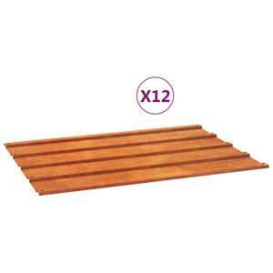 vidaXL Krovni paneli 12 kom boja hrđe 60 x 44 cm od čelika COR-TEN