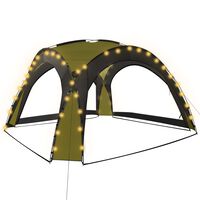 vidaXL Šator za zabave LED s 4 bočna zida 3,6 x 3,6 x 2,3 m zeleni