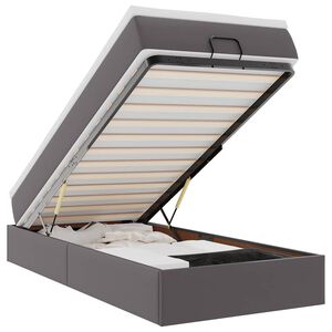 vidaXL Otomanski okvir kreveta s madracem sivi 90x190cm umjetna koža