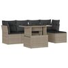 vidaXL 6-dijelni set vrtnih sofa od poliratana s jastucima svjetlosivi