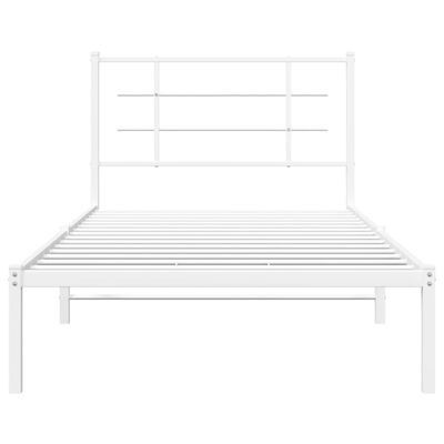 vidaXL Metalni okvir za krevet s uzglavljem bijeli 100x190 cm
