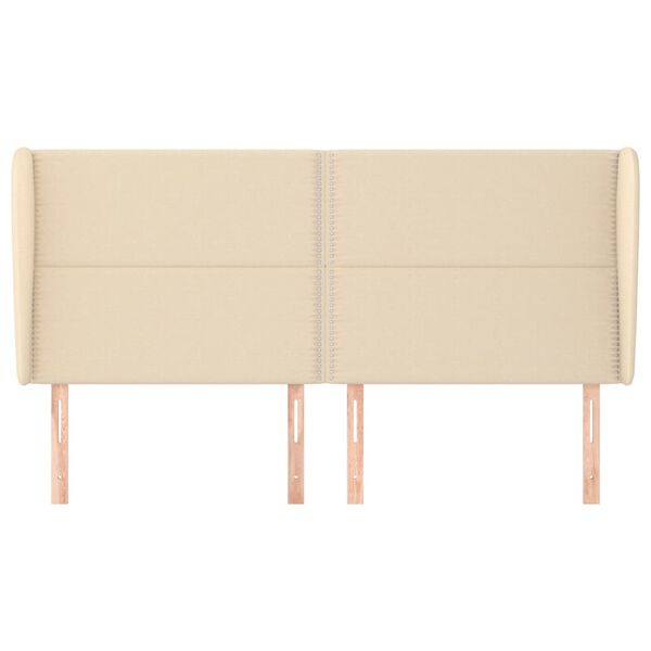 vidaXL Uzglavlje s u&scaron;ima krem 183x23x118/128 cm od tkanine