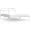 vidaXL Metalni okvir za krevet s uzglavljem bijeli 183x213 cm