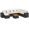 vidaXL 9-dijelni set vrtnih sofa s jastucima crni od poliratana