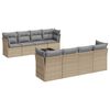 vidaXL 9-dijelni set vrtnih sofa s jastucima bež od poliratana