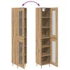 vidaXL Highboard 2 pcs Umjetnički hrast Stakl