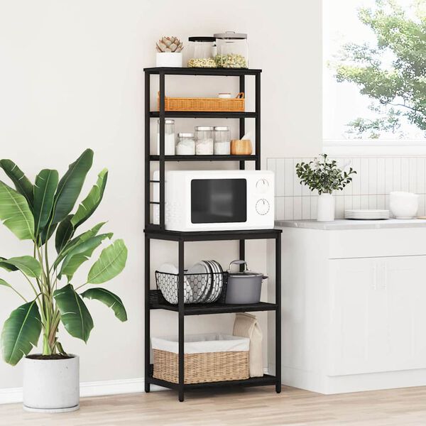 vidaXL Kuhinjska polica Crni hrast 60 x 40 x 168 cm Konstruirano drvo