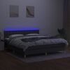 vidaXL Krevet box spring s madracem LED tamnosivi 180x200 cm tkanina
