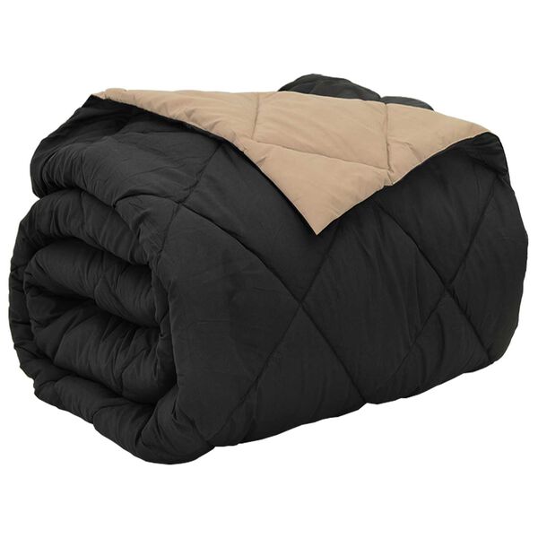 vidaXL Puni pokrivač za cijelu godinu Crna i taupe 220 x 260 cm