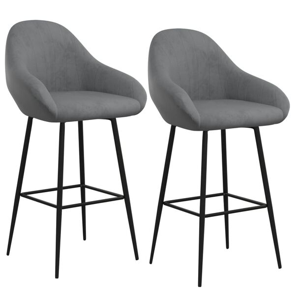 vidaXL Barski stolci 2 kom svjetlosivi bar&scaron;unasti