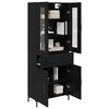 vidaXL Highboard s ladicama 2 pcs Crni hrast Konstruirano drvo