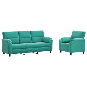 vidaXL Set sofe 2 pcs Tirkizna Bar&scaron;un