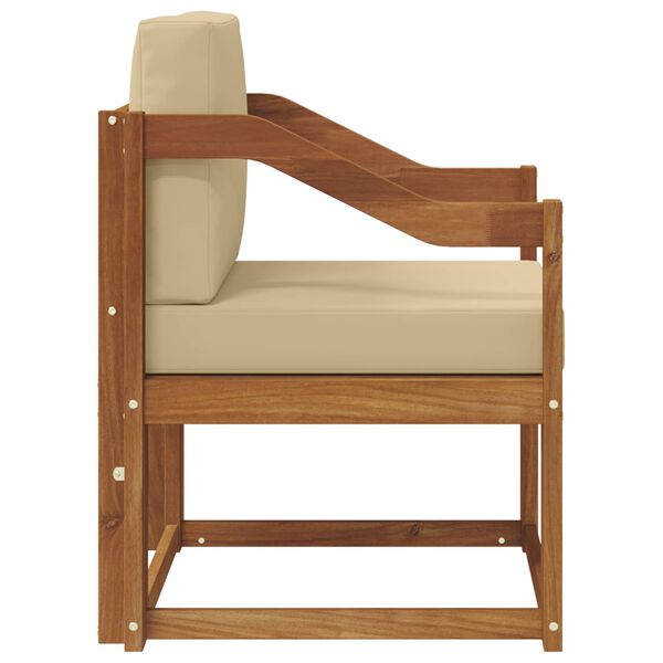 vidaXL Vanjski kauč Čvrsto drvo akacije i poliester Prirodna