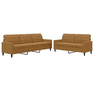 vidaXL 2-dijelni set sofa s jastucima smeđi bar&scaron;unasti