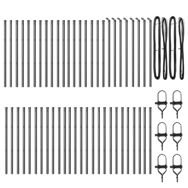 vidaXL Stup za ogradu Ostalo 52 pcs Siva 3,2 x 3,2 x 80 cm Čelik