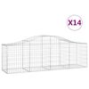 vidaXL Lučne gabionske ko&scaron;are 14 kom 200x50x60/80 cm pocinčano željezo