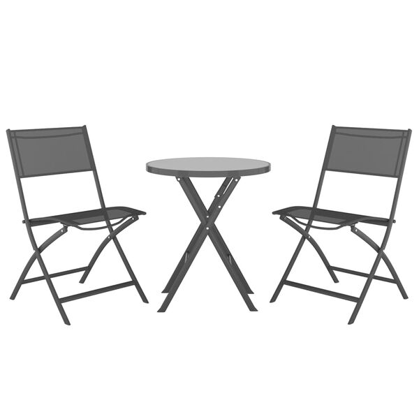 vidaXL 3-dijelni sklopivi bistro set čelični sivi