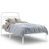 vidaXL Metalni okvir za krevet s uzglavljem bijeli 90x200 cm