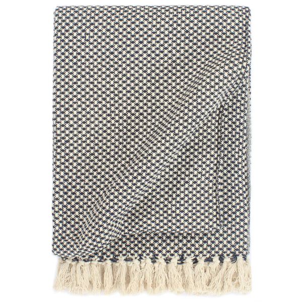 vidaXL Pamučni pokrivač 220 x 250 cm modri