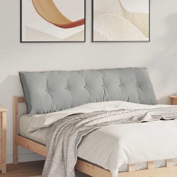 vidaXL Jastuk za leđa Svijetlo siva 160 x 50 cm Mikrofiber tkanina