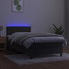 vidaXL Krevet box spring s madracem LED tamnosivi 100x200 cm bar&scaron;un