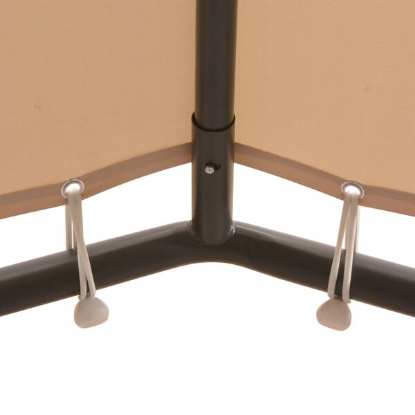 vidaXL Sjenica/paviljon/šator/nadstrešnica 3 x 3 m čelični bež