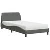 vidaXL Krevet s madracem Dover tamnosivi 100 x 200 cm od tkanine