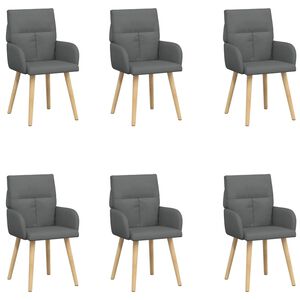 vidaXL Trpezarijske stolice 6 kom. Tkanina Tamnosiva 60 x 56 x 96 cm