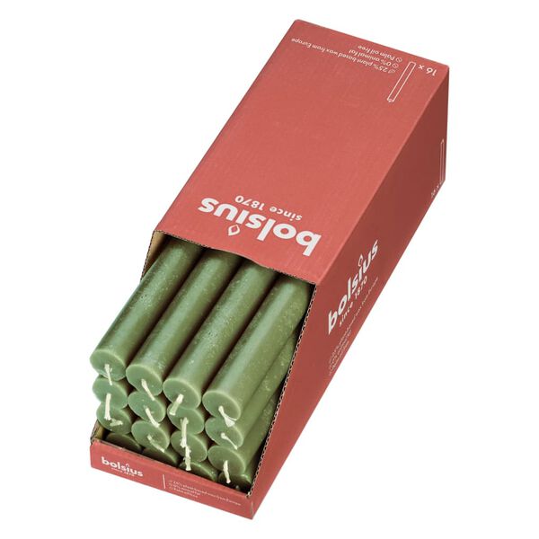 Bolsius stolne svijeće Shine 16 kom 27 cm maslinaste