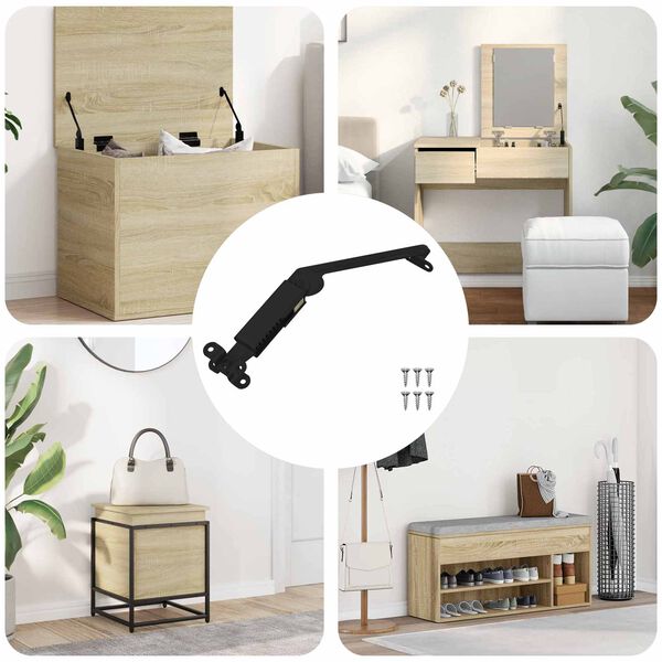 vidaXL &Scaron;arka za podr&scaron;ku poklopcu 12 pcs Crna 192 x 32 x 50 mm Čelik