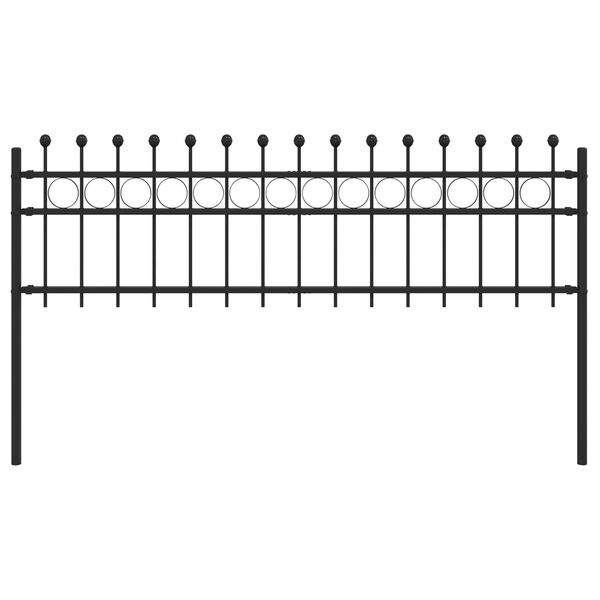 vidaXL Ograda u obliku prstena Crna 200 x 130 cm