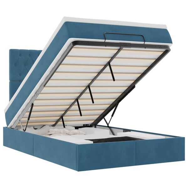 vidaXL Okvir kreveta s madracima tamnoplavi 120x200 cm bar&scaron;unasti