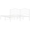 vidaXL Metalni okvir za krevet s uzglavljem bijeli 180x200 cm