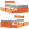 vidaXL Krevet s ladicama i madracem vo&scaron;tano smeđi 90x200 cm borovina