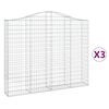 vidaXL Lučne gabionske ko&scaron;are 3 kom 200x30x160/180cm pocinčano željezo