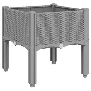 vidaXL Vrtna sadilica s nogama svjetlosiva 40 x 40 x 42 cm PP