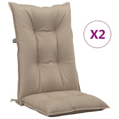 vidaXL Jastuci za vrtne stolice 2 kom smeđesivi 120x50x7 cm od tkanine