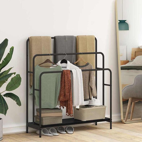 vidaXL Stalak za odjeću s policom Crni hrast 90 x 30 x 100,5 cm