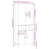 vidaXL Visoka komoda hrasta sonome 69,5x34x180cm od konstruiranog drva