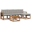 vidaXL Set vanjskih sofa s jastukom 6 pcs Prirodna i svijetlo siva