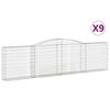 vidaXL Lučne gabionske ko&scaron;are 9 kom 400x30x100/120cm pocinčano željezo