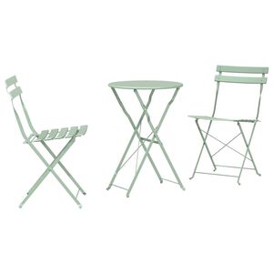 vidaXL Sklopivi bistro set 3 pcs Svijetla menta Čelik