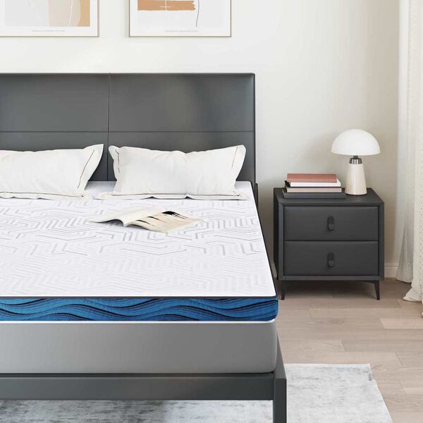 vidaXL Nadmadrac Bijelo 140 x 190 cm Žakar tkanina