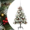 vidaXL Umjetno božićno drvce S LED lampica Zelena i bijela 120 cm