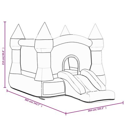 Happy Hop dvorac na napuhavanje s toboganom 264 x 365 x 214 cm