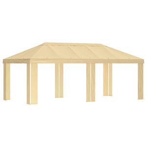 vidaXL Gazebo Pokrivač 6 x 3 m Krem Poliester 190